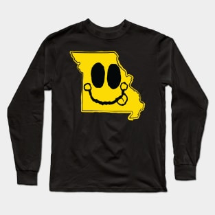 Missouri Happy Face with tongue sticking out Long Sleeve T-Shirt